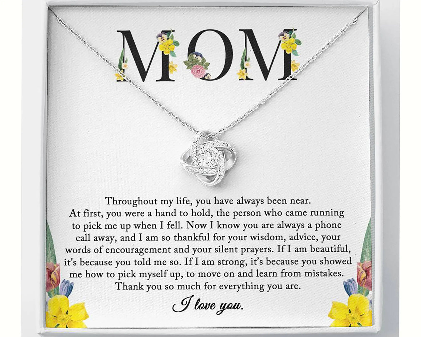 DearMom™, Sentimental Mom Gift from Child, Mom Necklace, Mom Birthday Gift from Daughter, Mother'S Day Gift